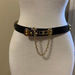 BCBGMAXAZRIA Black and Gold Chain Belt Size Small